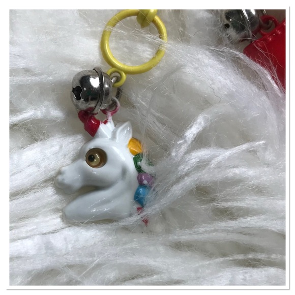 Vintage 1980’s Plastic Bell Charm Necklace Coke Bottle Unicorn Multicolour - Picture 6 of 10